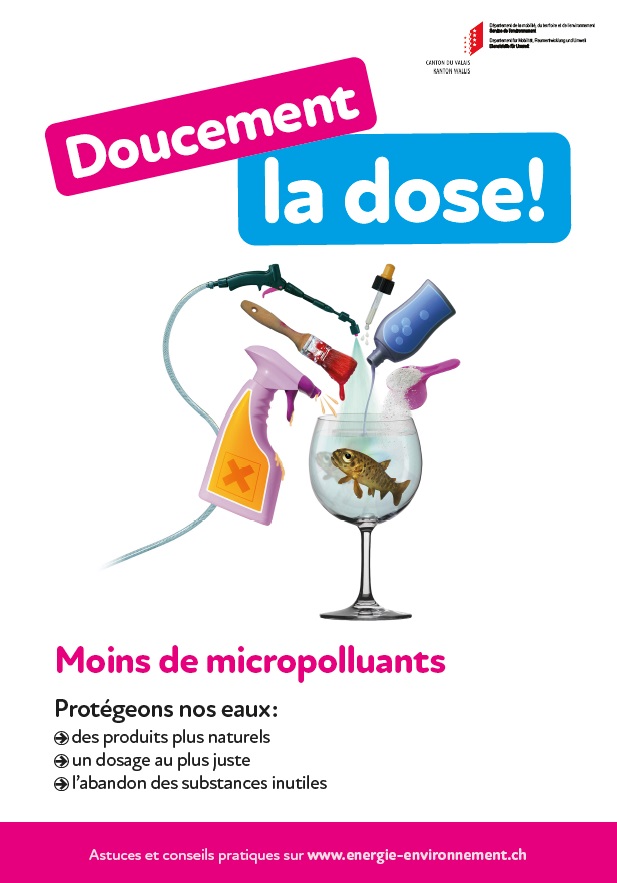Pour combattre les micropolluants, le Valais lance "Doucement la dose"